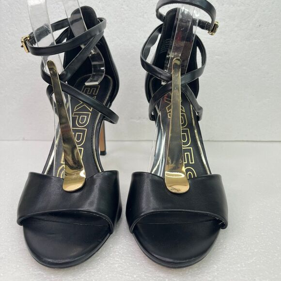 Brian Atwood X Express Gold Bar Wrap Around Heeled Sandals Women’s 8 #713 - Picture 4 of 12